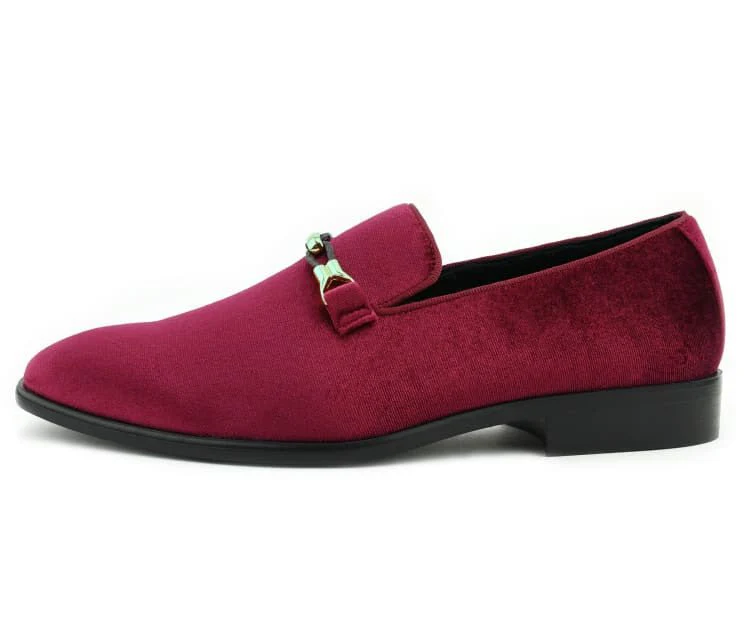 Amali Aller Men's Velvet Slippers Burgundy Velvet - Image 3