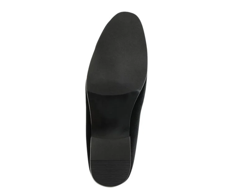 Amali Fay Black Men’s Velvet Slippers With Gold Chain - Image 6