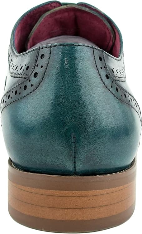 Asher Green AG114 Men's Teal Leather Lace Up Dress Shoes - Image 6