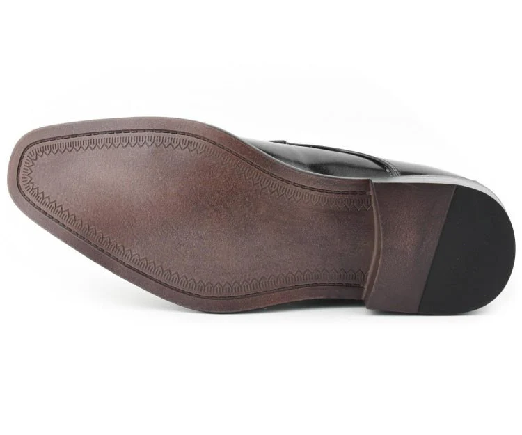 Bolano Bancroft Black Men's Double Monk Strap Leather Shoes - Image 6