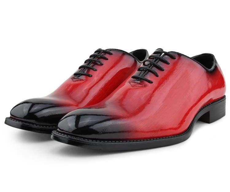 Bolano Brayden Red Exotic Eel Skin Oxfords For Men - Image 3