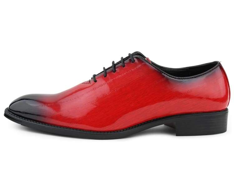 Bolano Brayden Red Exotic Eel Skin Oxfords For Men - Image 4
