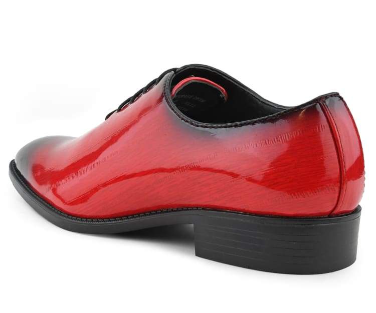 Bolano Brayden Red Exotic Eel Skin Oxfords For Men - Image 6