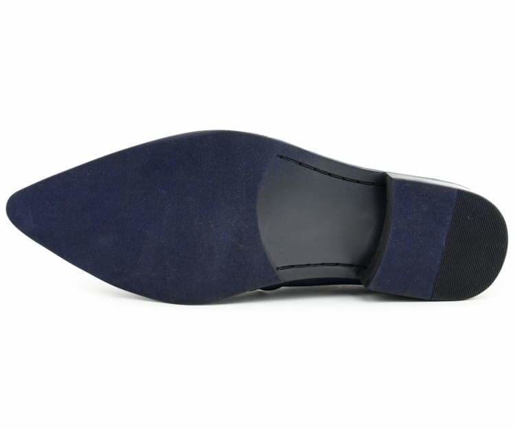 Bolano Desta Black/Gold Men's Rhinestone Loafers With Metal Tip - Image 6