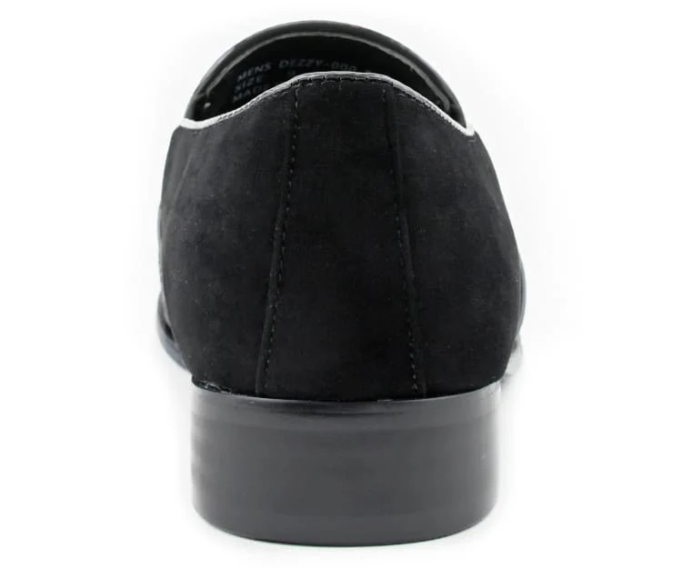 Bolano Dezzy Men’s Black Suede Rhinestone Tuxedo Slippers - Image 5