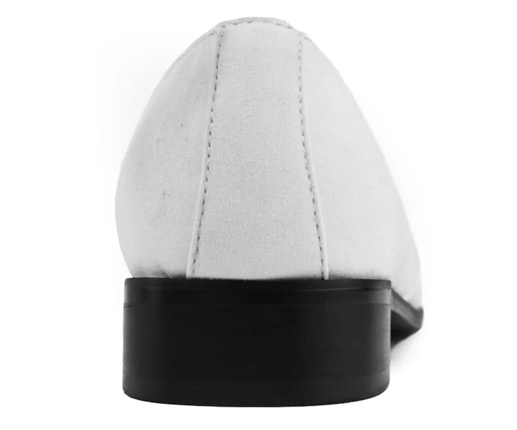 Bolano Dezzy White Rhinestone Men’s Suede Tuxedo Slippers - Image 5