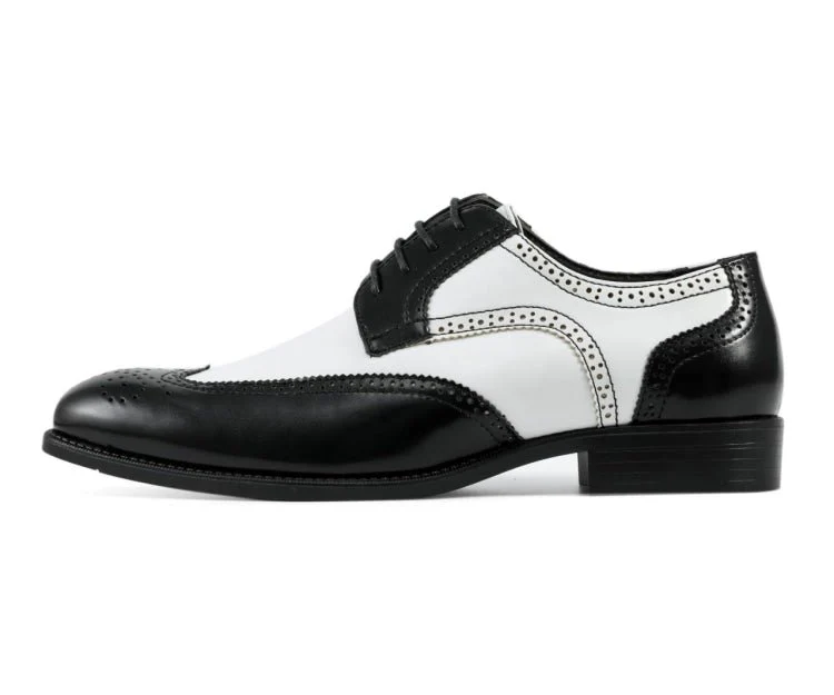 Bolano Elwyn Men’s Black & White Leather Derby Shoes – Classic Two-Tone Craft with Clean Modern Dress Style - Image 3
