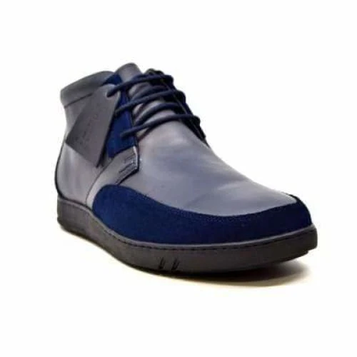 British Walkers Birmingham Bally Style Men's Navy Blue Leather High Tops - Image 3