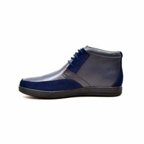 British Walkers Birmingham Bally Style Men's Navy Blue Leather High Tops - Image 4