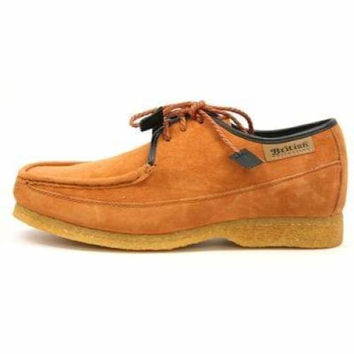 British Walkers Crown Low Top Men's Tan Suede Crepe Sole Shoes - Image 3