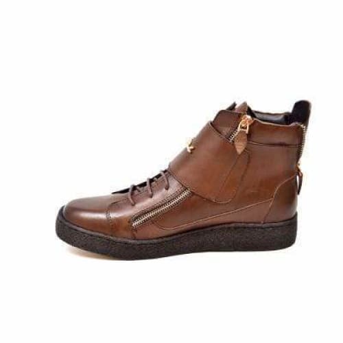 British Walkers Empire Men’s Brown Leather Crepe-Sole High-Top Boots – Handcrafted Classic of Rich Color and Modern British Style - Image 5