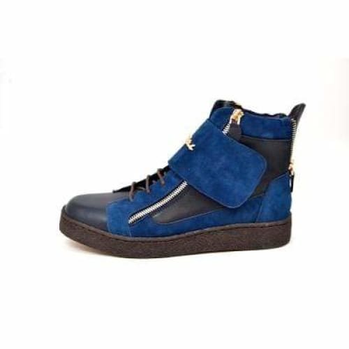 British Walkers Empire Men’s Navy Blue Leather Crepe-Sole High-Top Boots – Handcrafted Classic with Modern British Edge - Image 7