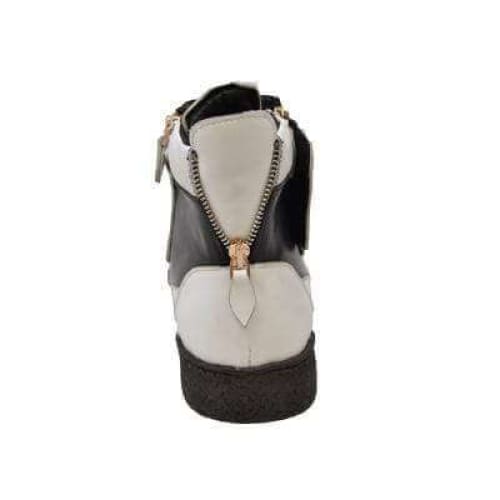 British Walkers Empire Men’s White & Black Leather Crepe-Sole High-Top Boots – Handcrafted Two-Tone Classic with Bold British Style - Image 5