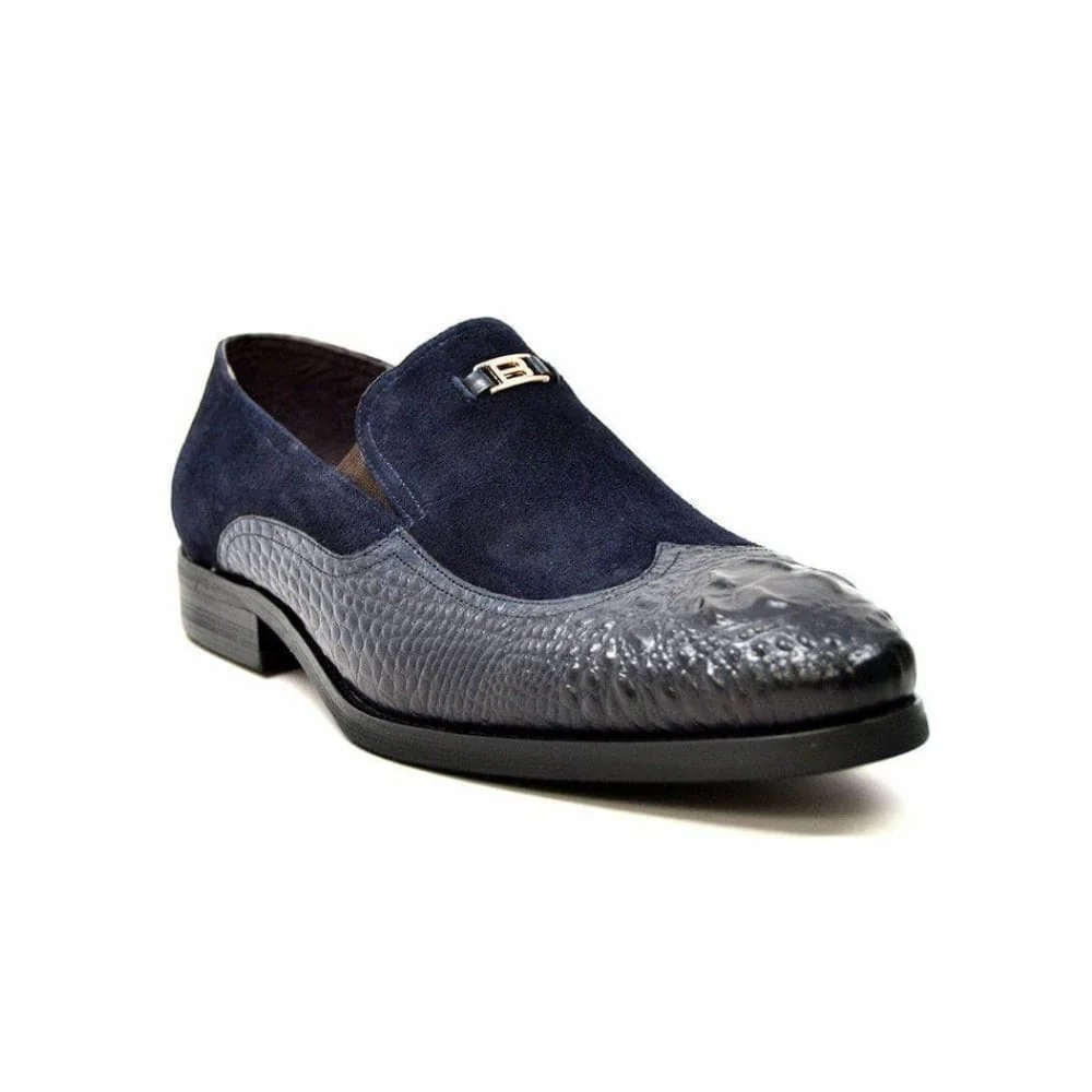 British Walkers Men's Shiraz Navy Blue Leather Loafers - Image 3