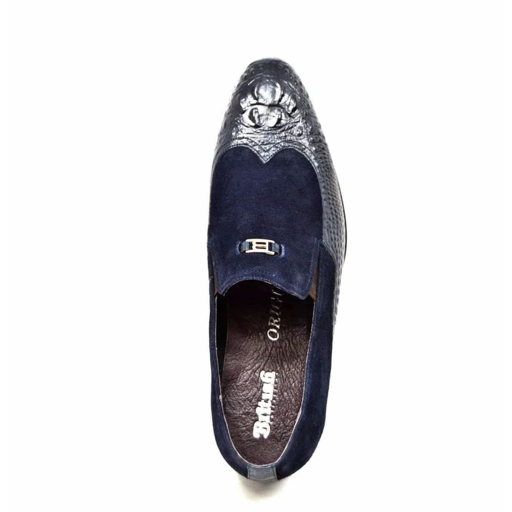 British Walkers Men's Shiraz Navy Blue Leather Loafers - Image 4
