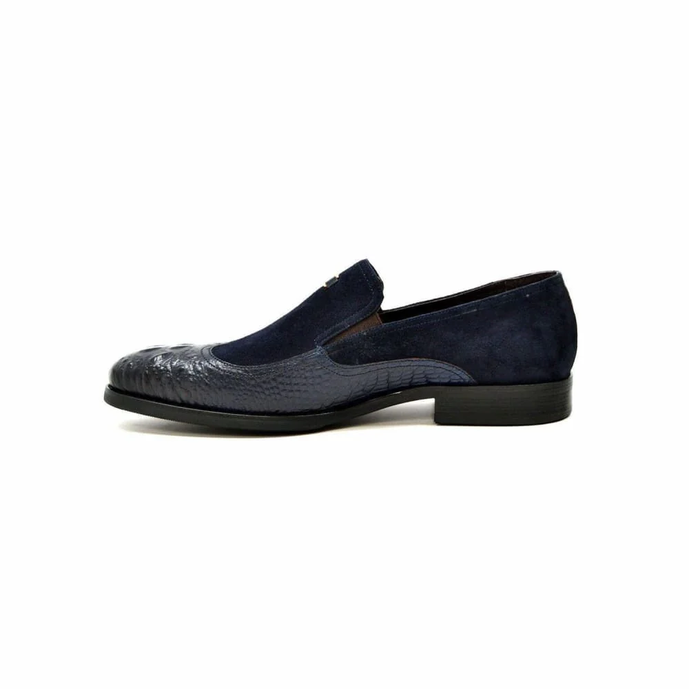 British Walkers Men's Shiraz Navy Blue Leather Loafers - Image 6