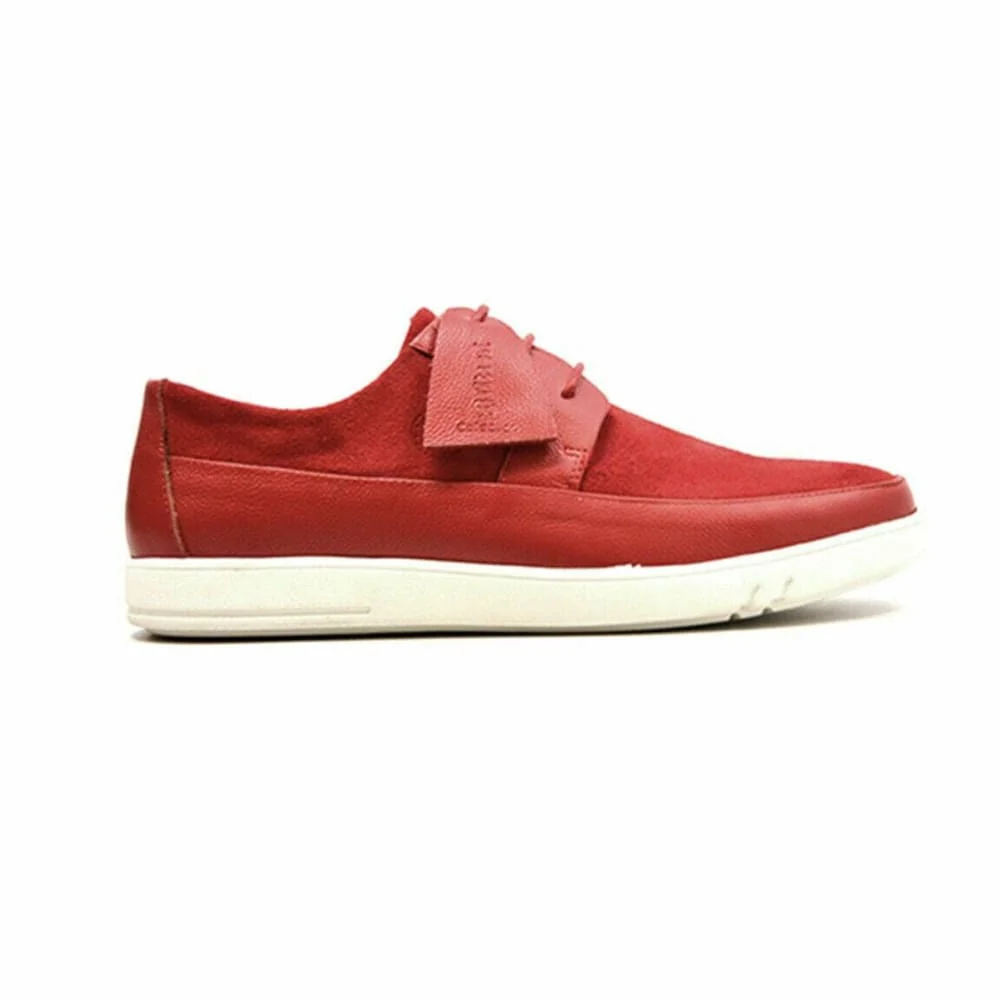British Walkers Westminster Bally Style Men's Red Leather and Suede Low Top Sneakers - Image 3