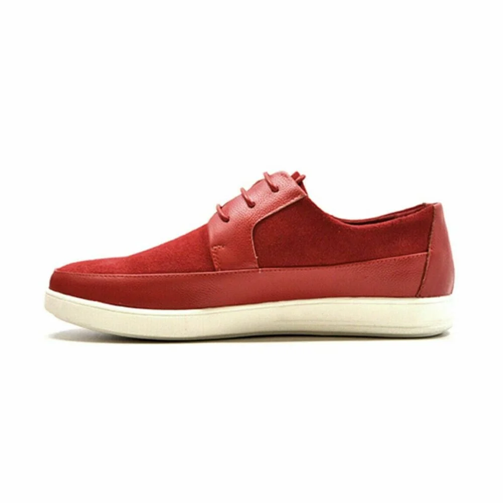 British Walkers Westminster Bally Style Men's Red Leather and Suede Low Top Sneakers - Image 5