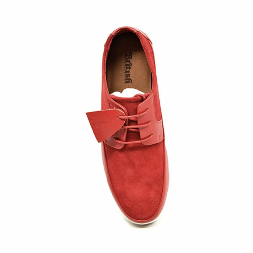 British Walkers Westminster Bally Style Men's Red Leather and Suede Low Top Sneakers - Image 6