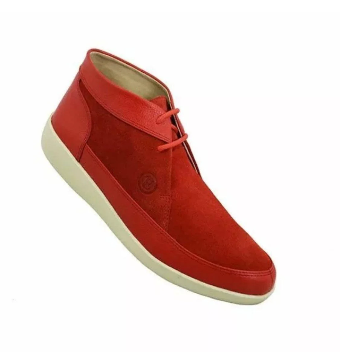 Johnny Famous Bally Style Central Park Men’s High Tops – Red Suede and Leather – Vintage 80s Vibe - Image 3