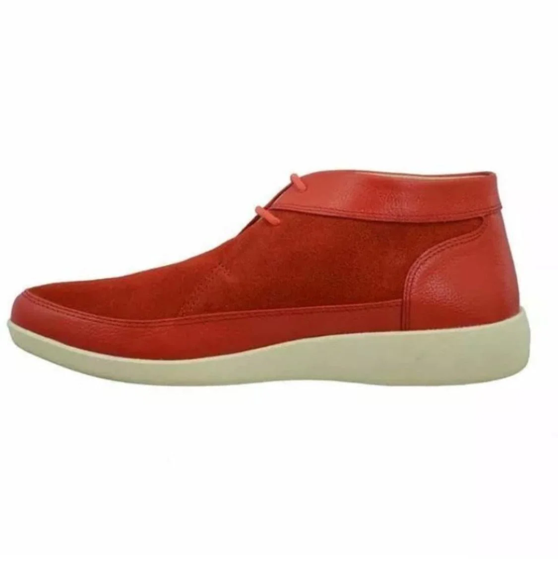 Johnny Famous Bally Style Central Park Men’s High Tops – Red Suede and Leather – Vintage 80s Vibe - Image 4