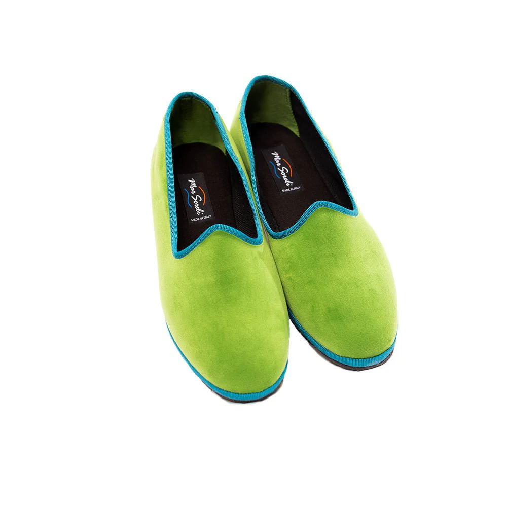 Mar Soreli Friulane Two Tone Acid Green Petrol Womens Flats - Image 6