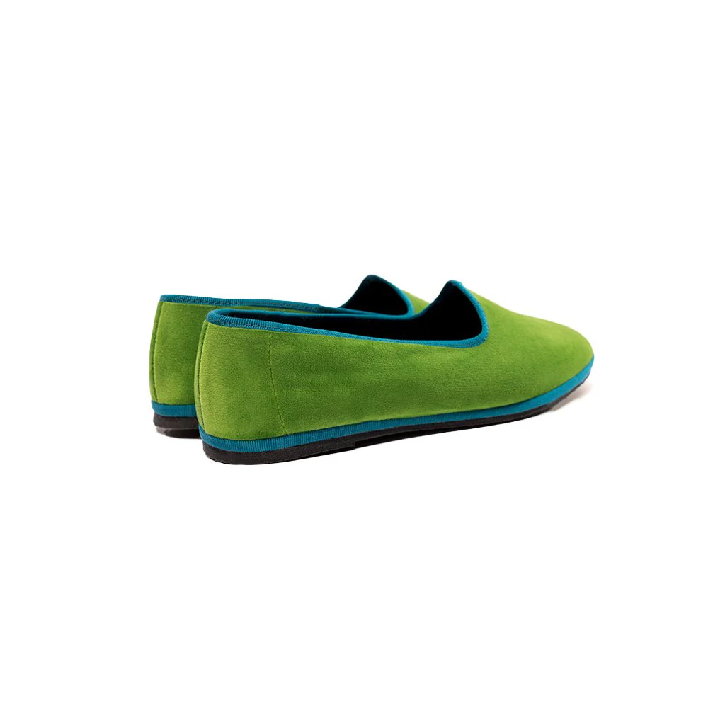Mar Soreli Friulane Two Tone Acid Green Petrol Womens Flats - Image 7