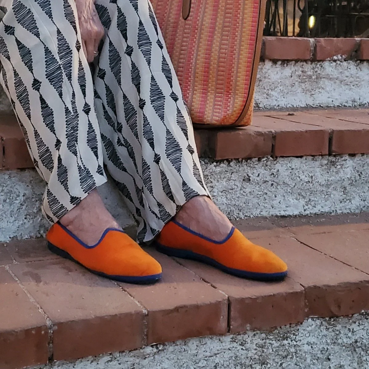 Mar Soreli Friulane Womens Orange Bluette Bicolor Flat - Image 4