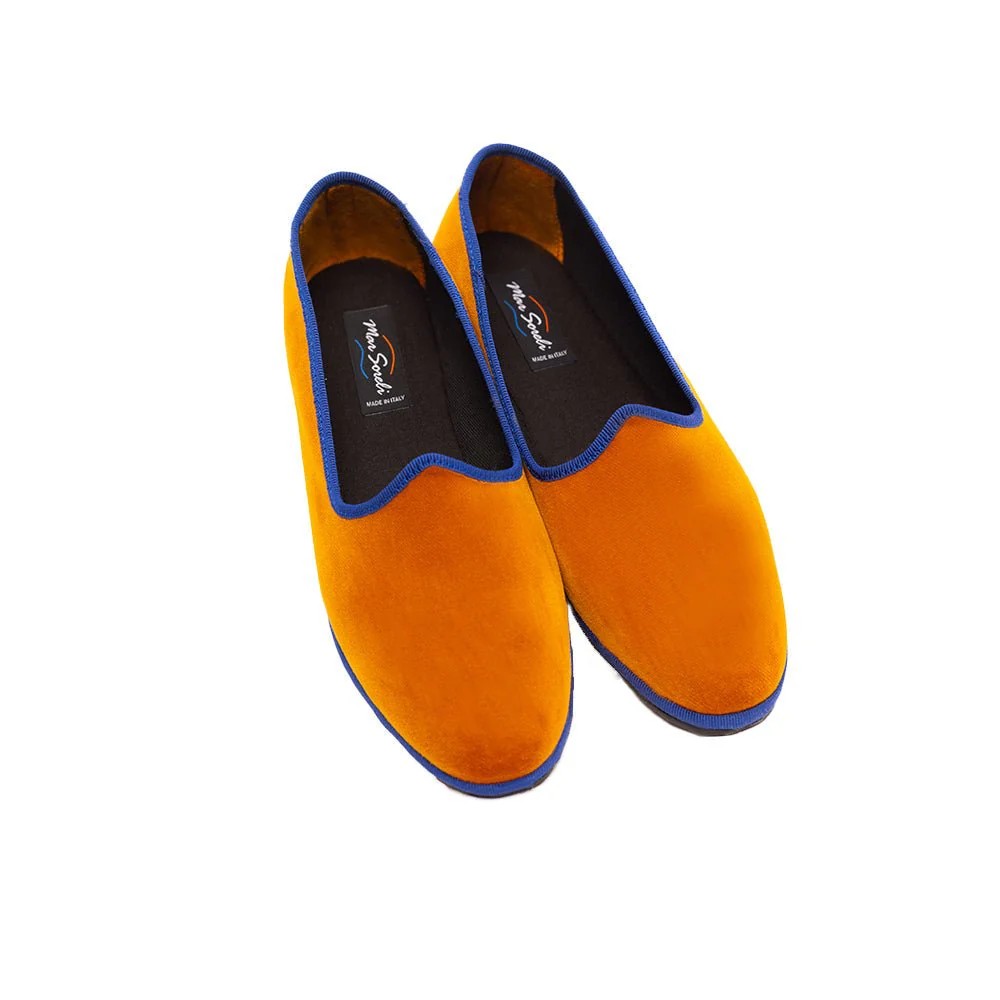 Mar Soreli Friulane Womens Orange Bluette Bicolor Flat - Image 6
