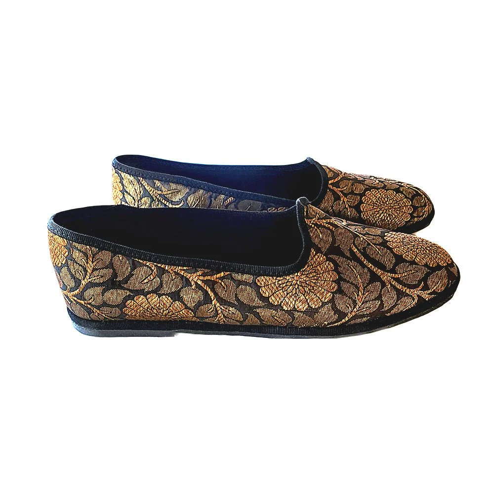 Sapna Friulana Silk Jacquard Ballet Flat Women’s Black Gold - Image 5