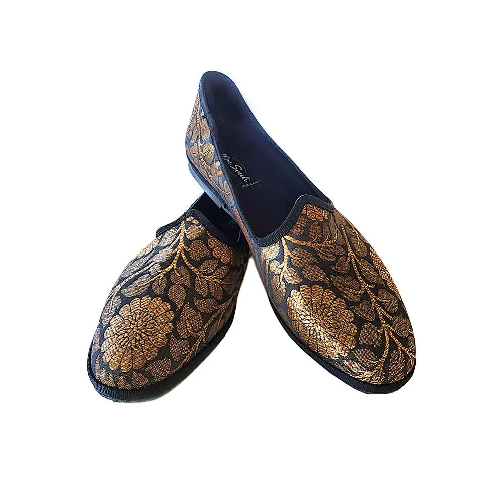 Sapna Friulana Silk Jacquard Ballet Flat Women’s Black Gold - Image 6