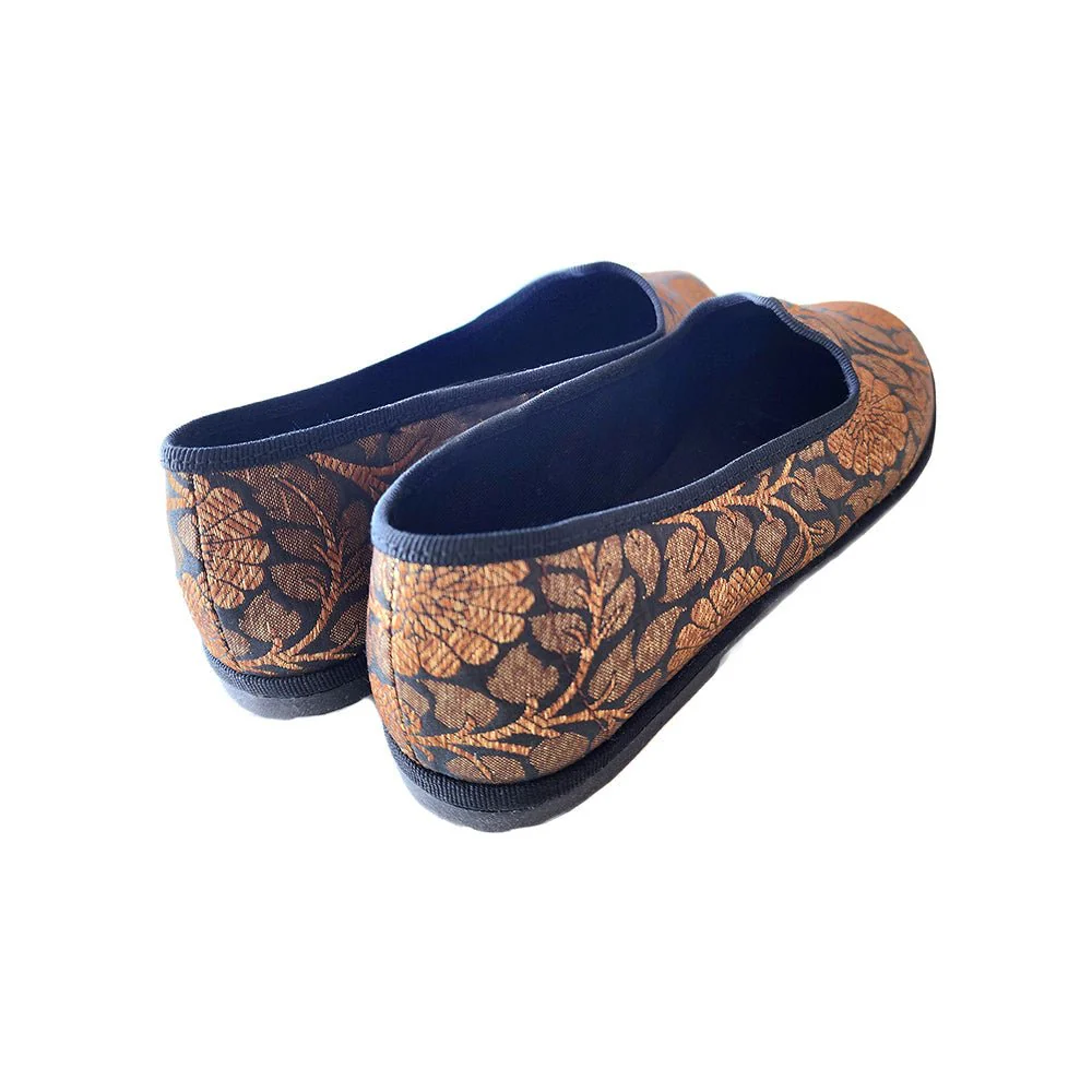 Sapna Friulana Silk Jacquard Ballet Flat Women’s Black Gold - Image 7