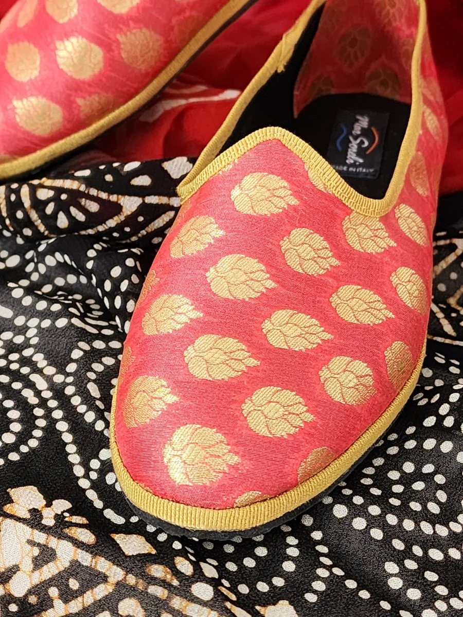 Surya Friulana Flat Women’s Silk Jacquard Rosso Oro - Image 4