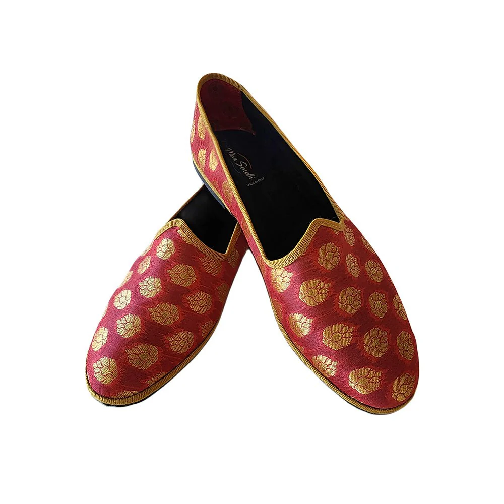 Surya Friulana Flat Women’s Silk Jacquard Rosso Oro - Image 5