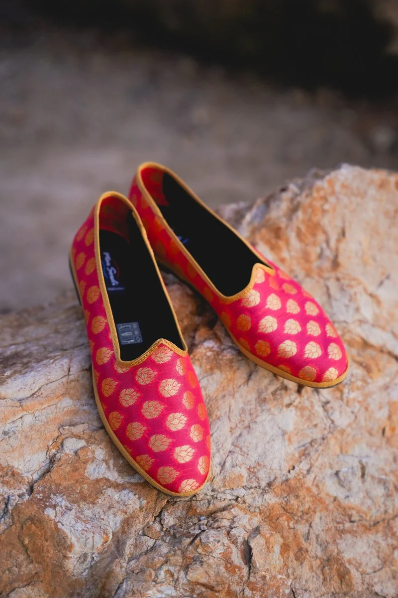 Surya Friulana Flat Women’s Silk Jacquard Rosso Oro - Image 6