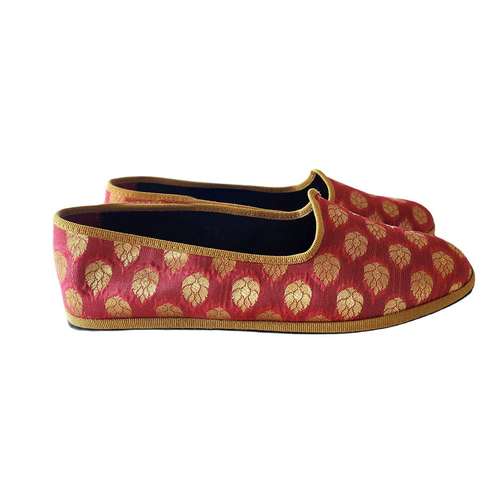 Surya Friulana Flat Women’s Silk Jacquard Rosso Oro - Image 7