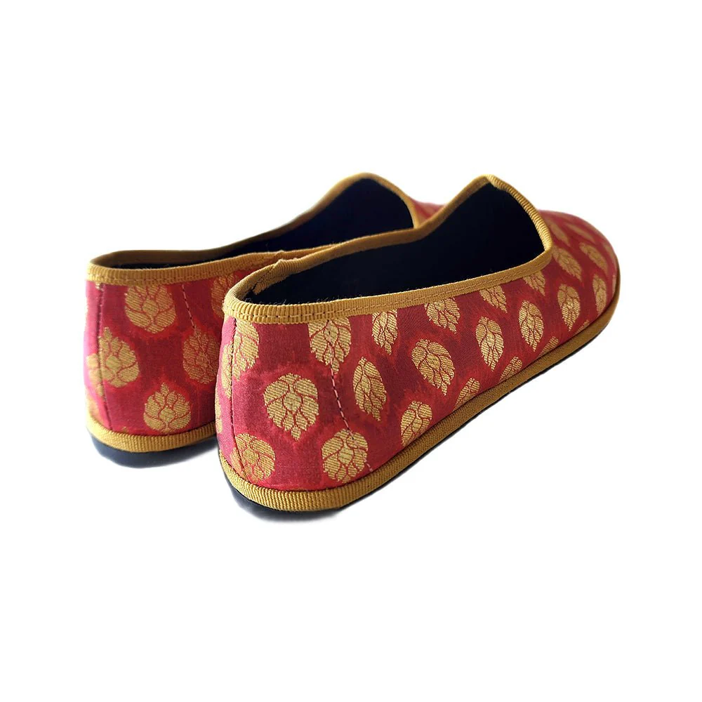 Surya Friulana Flat Women’s Silk Jacquard Rosso Oro - Image 8