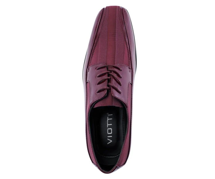 Viotti 179 Burgundy Men’s Patent Leather Derby Shoes - Image 3