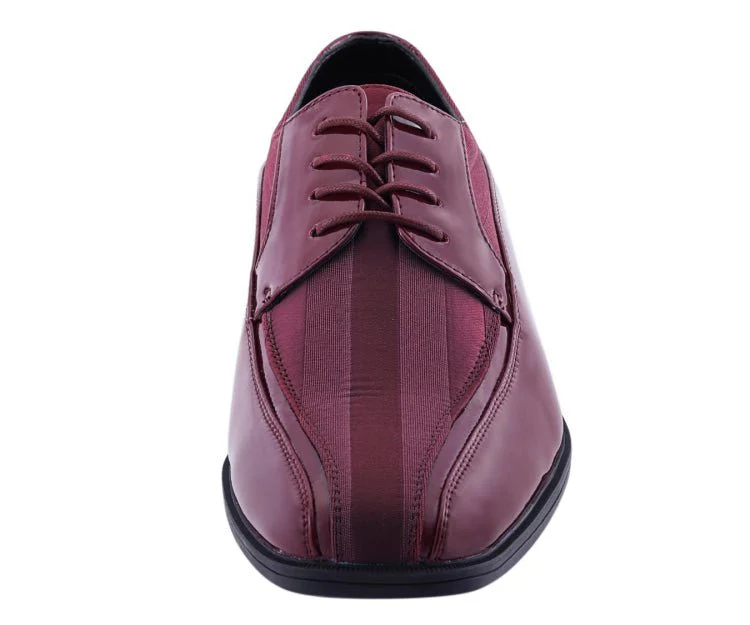 Viotti 179 Burgundy Men’s Patent Leather Derby Shoes - Image 4
