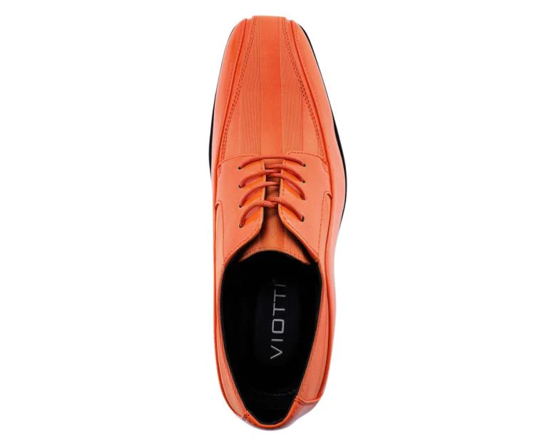 Viotti 179 Orange Men’s Patent Leather Derby Shoes - Image 4