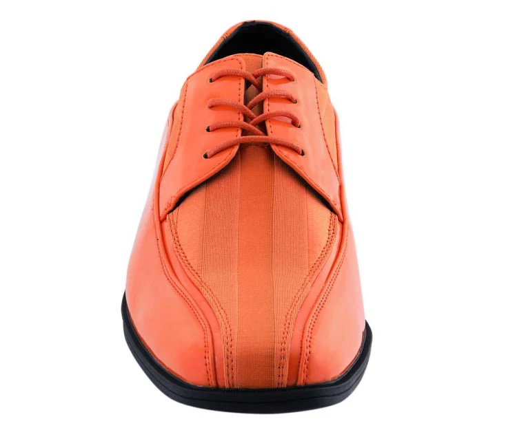 Viotti 179 Orange Men’s Patent Leather Derby Shoes - Image 5
