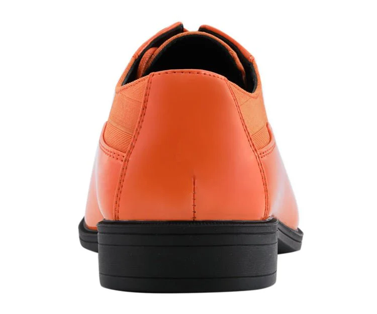 Viotti 179 Orange Men’s Patent Leather Derby Shoes - Image 6